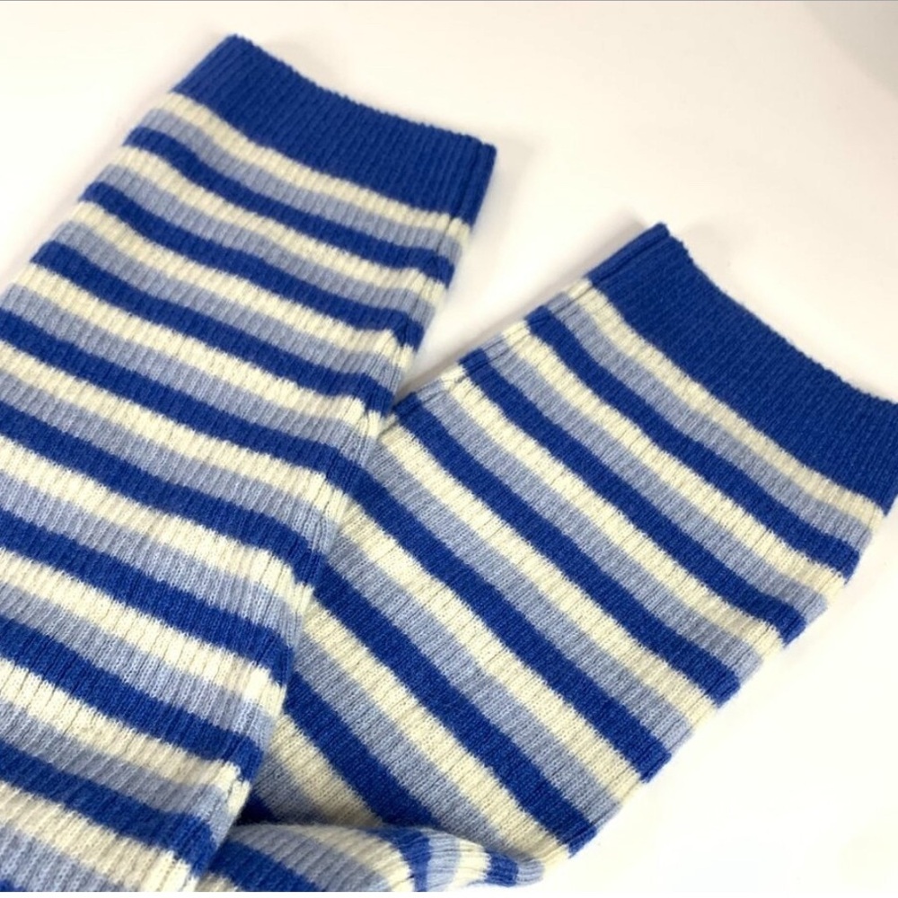 Blue and White Striped Men's Sweater - Picture 6 of 7